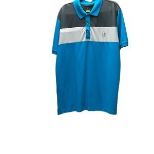 PGA PRO SERIES Athletic Fit Polo Mens Size XXL Blue Gray White